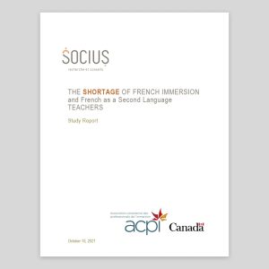 Cover The Shortage of French Immersion and French as a Second Language Teachers: Study Report