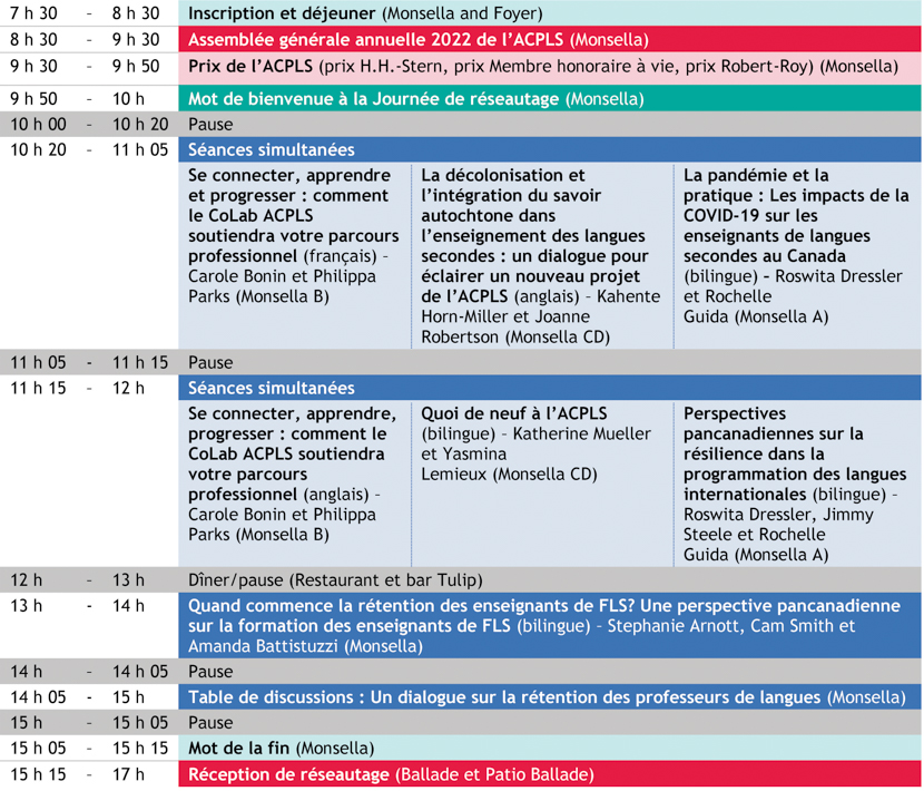 Horaire de l’AGA-JR