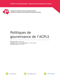 couverture Politiques de gouvernance de l’ACPLS 