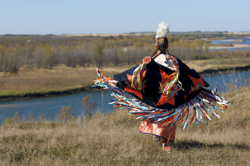 A fancy shawl dancer