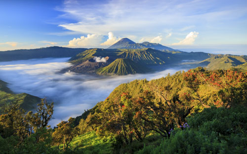 The Mount Bromo volcano in East Java, Indonesia